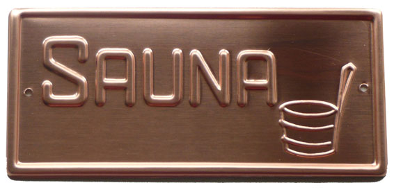 Copper Sauna Sign