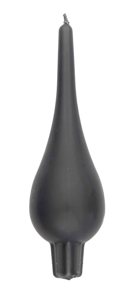 Large Drop Candle Pair, Dark Grey