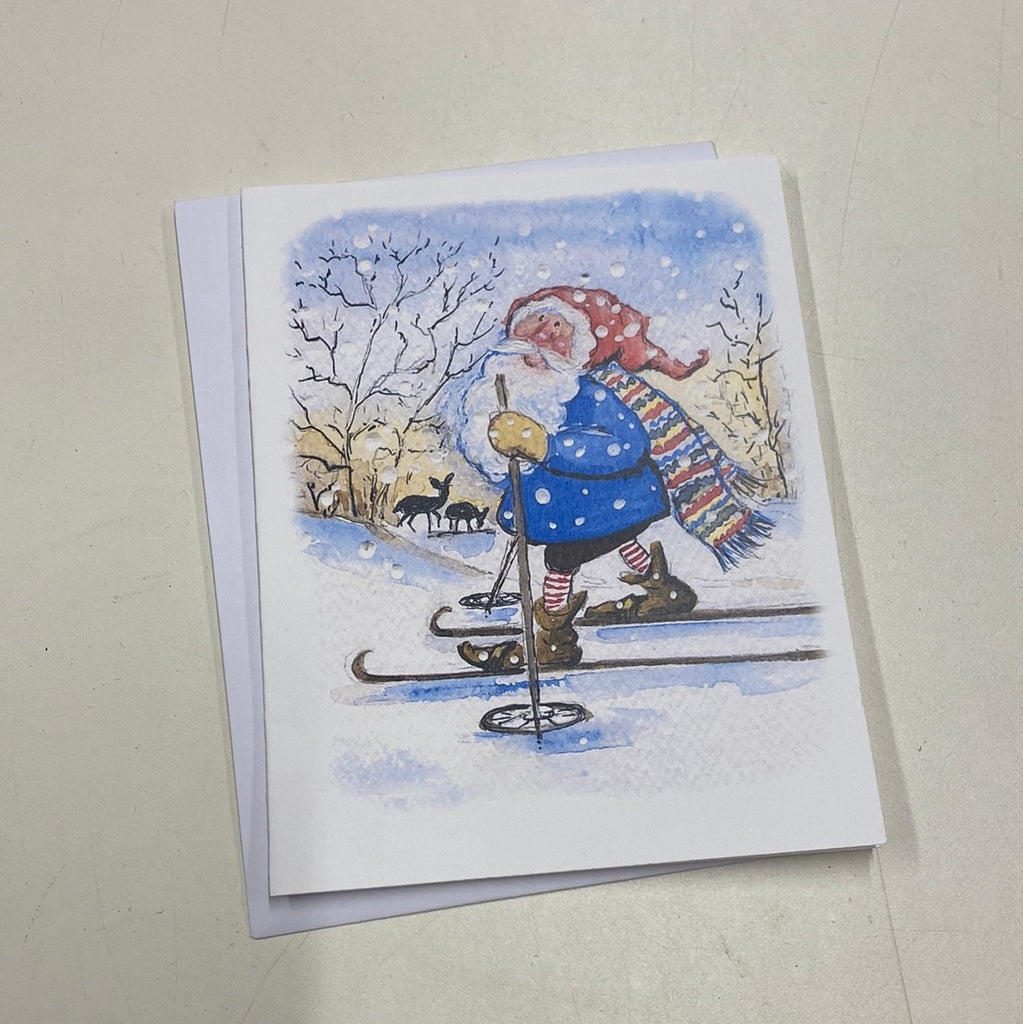 Finnish Merry Christmas "Hauskaa Joulua" Skier Card