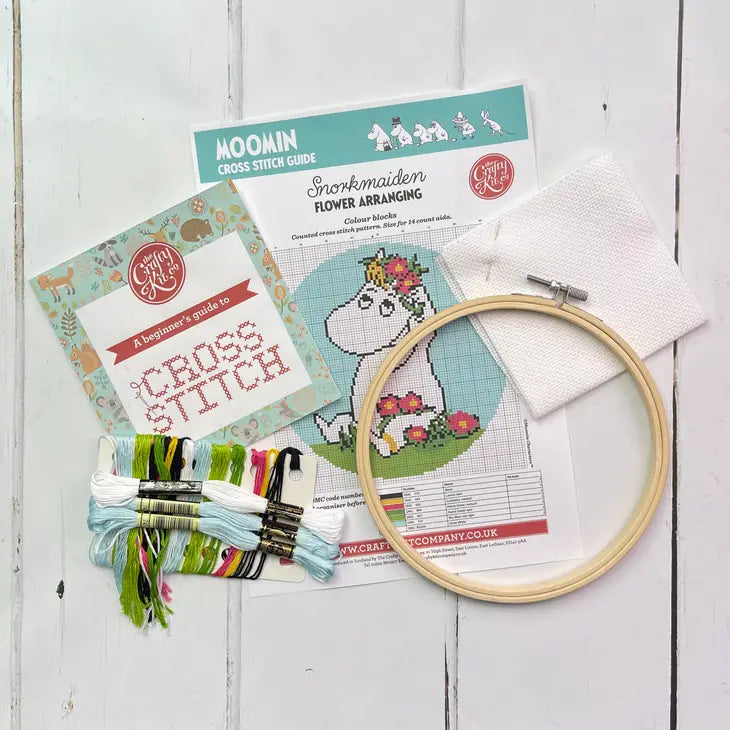Crafty Kit Moomin Cross Stitch Kit - Snorkmaiden Flower Arranging