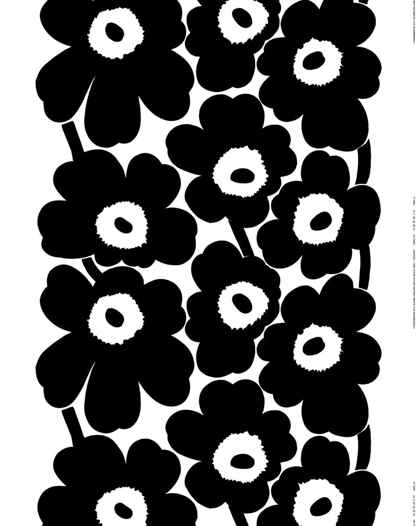 Marimekko Unikko 100% Cotton Fabric, Black/White