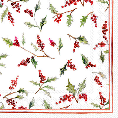 Christmas Ilex Berries Lunch Napkins