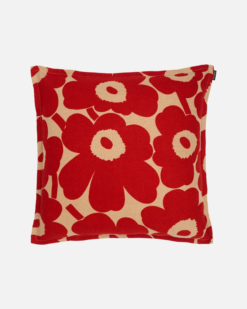 Marimekko Pieni Unikko Cushion Cover, 50x50, Copper/Red