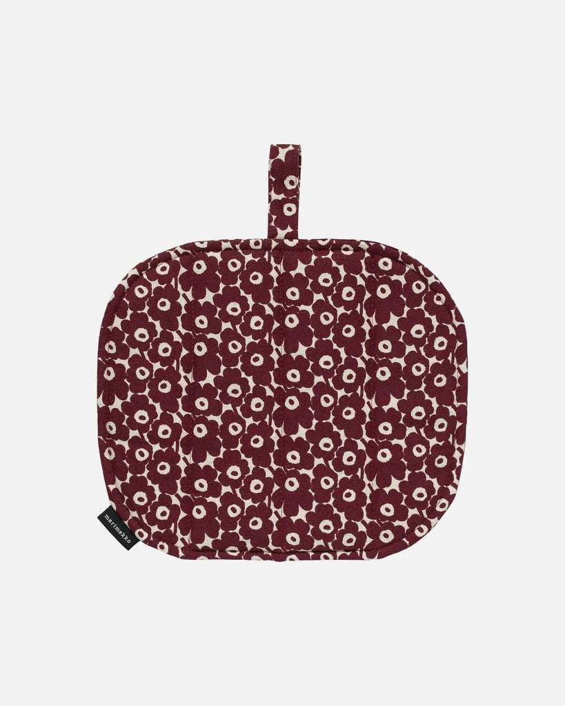 Marimekko Pikkuinen Unikkko Kettle Holder, Linen/Burgundy
