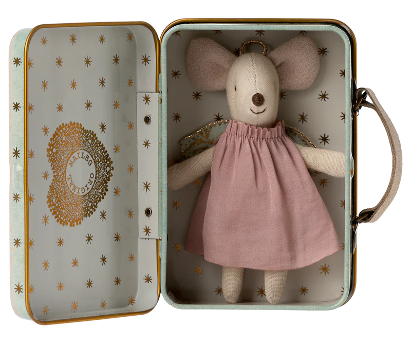 Maileg Angel Mouse in Suitcase, Little Sister