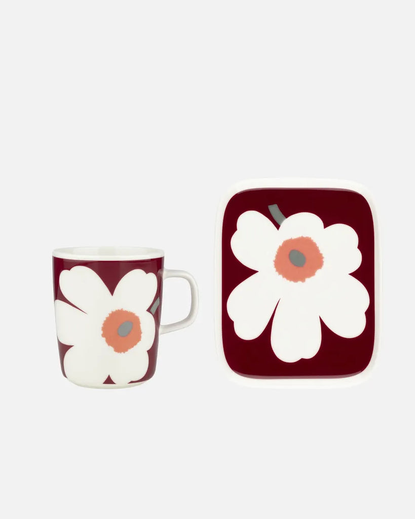 Marimekko Oiva / Unikko Anniversary Mug & Plate Set