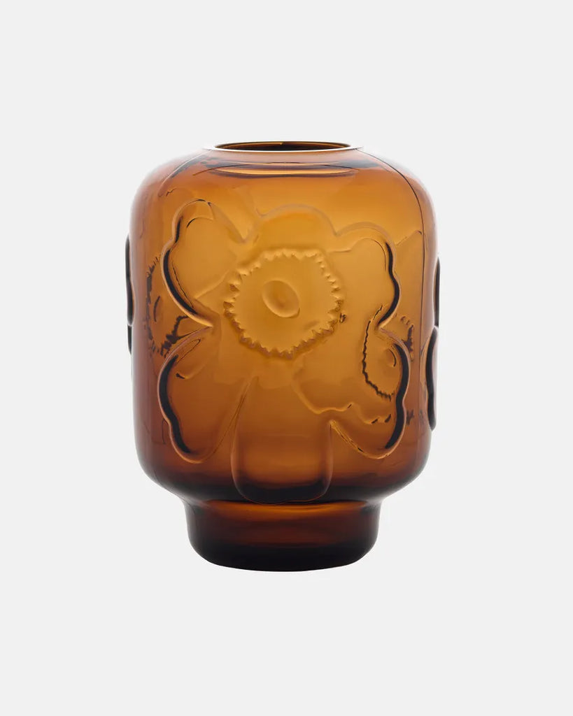 Marimekko Unikko Glass Vase, Cognac – Irma's Finland House