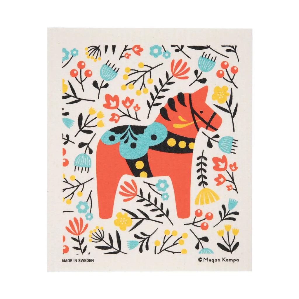 Dala Horse Swedish Dishcloth
