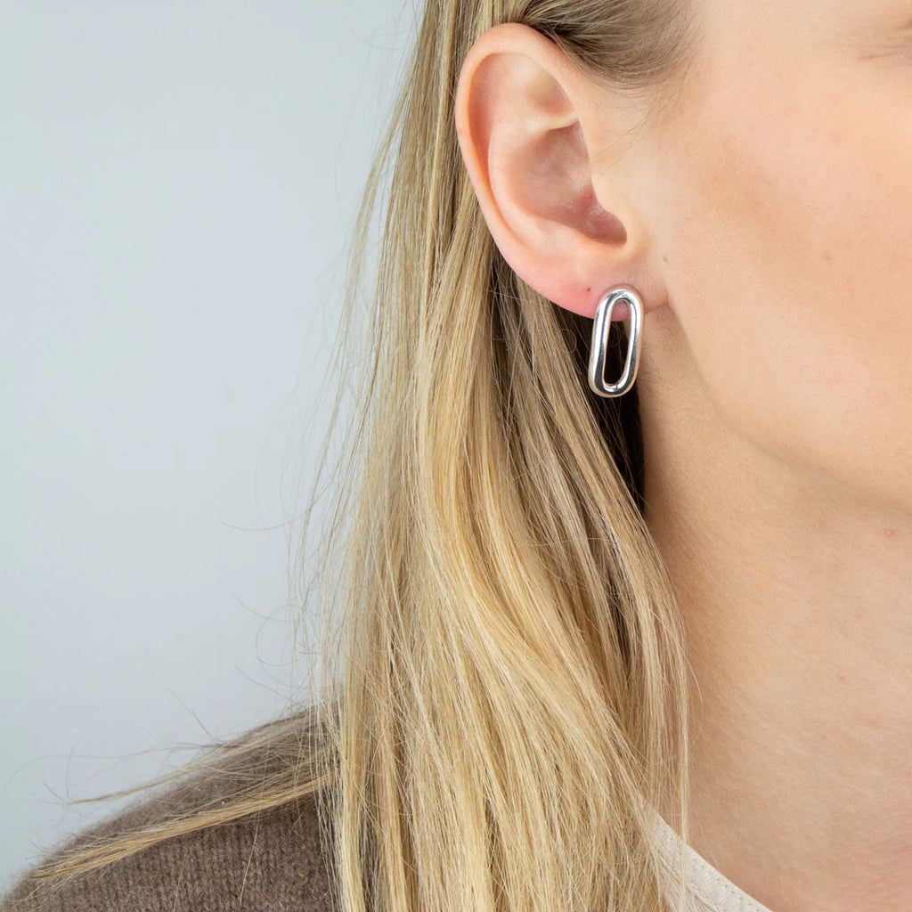 Hillestad Parallell Earrings, Silver