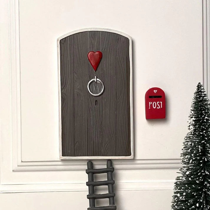 Nisse Door, Grey/Heart/Stocking