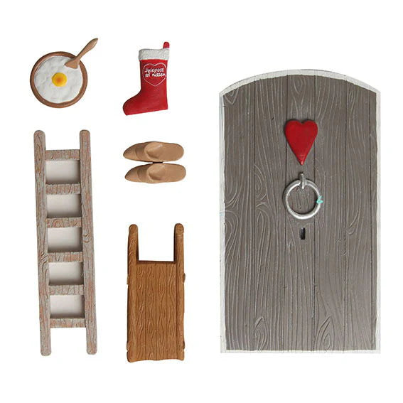 Nisse Door, Grey/Heart/Stocking