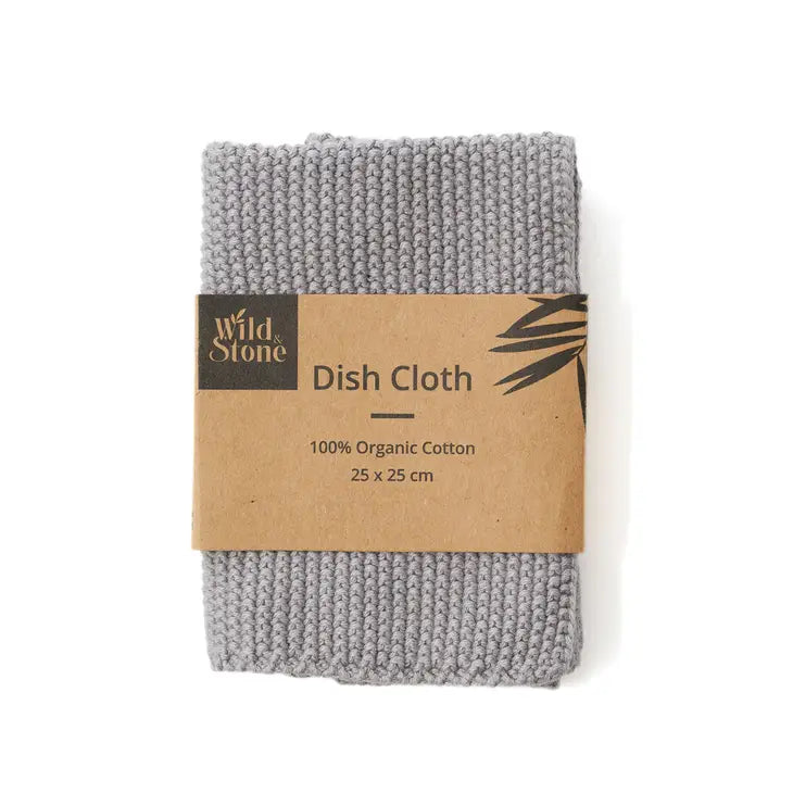 100% Organic Cotton Dish Cloth, Dove Grey