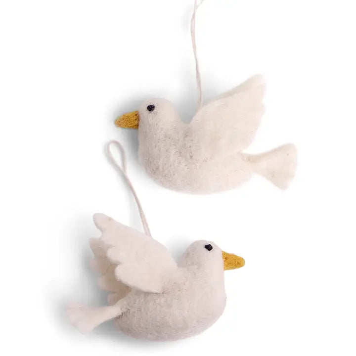 Gry & Sif Felt Peace Doves Ornament, Set/2