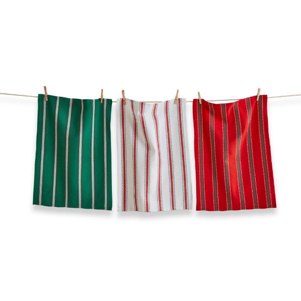 Set of 3 Farmhouse Stripe Kitchen Towels