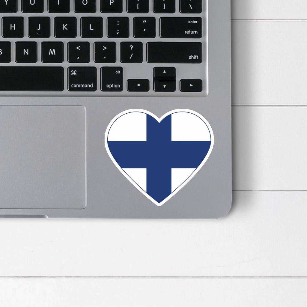 Finnish Flag Heart Sticker