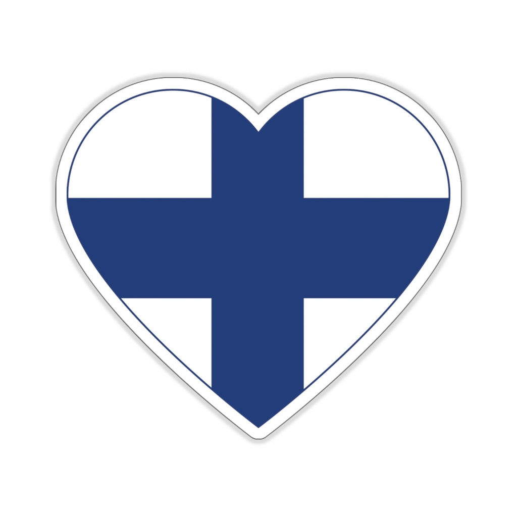 Finnish Flag Heart Sticker