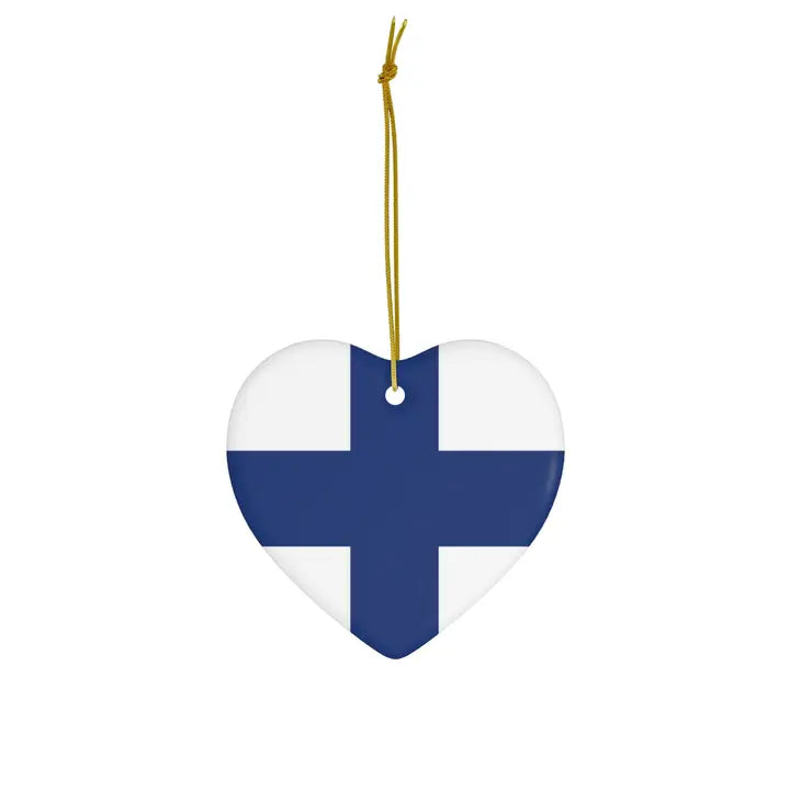 Finnish Flag Heart Ornament