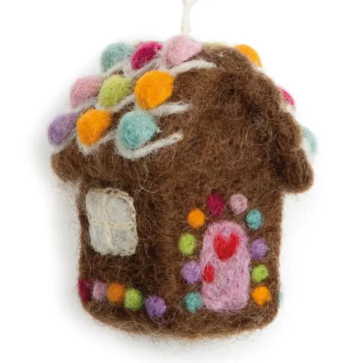 Gry & Sif Felt Mini Gingerbread House Hanging Ornament