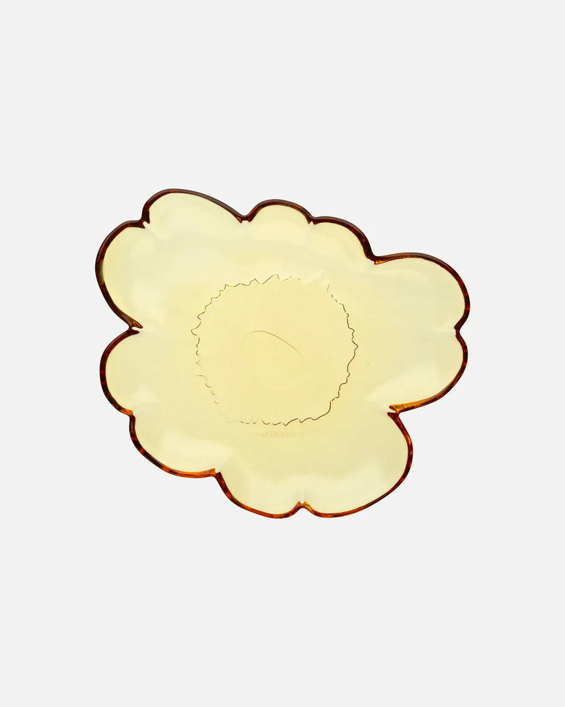 Marimekko Unikko Glass Shape Plate, Amber