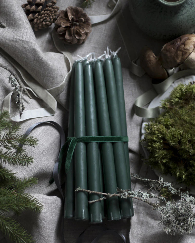 Liljeholmens Taper Candles, Dark Green