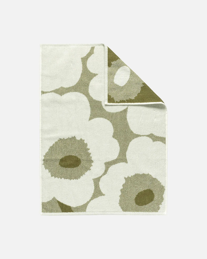 Marimekko Unikko Hand Towel, Green Umber/Cream