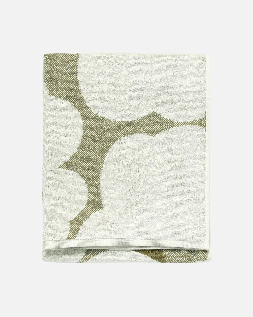 Marimekko Unikko Hand Towel, Green Umber/Cream