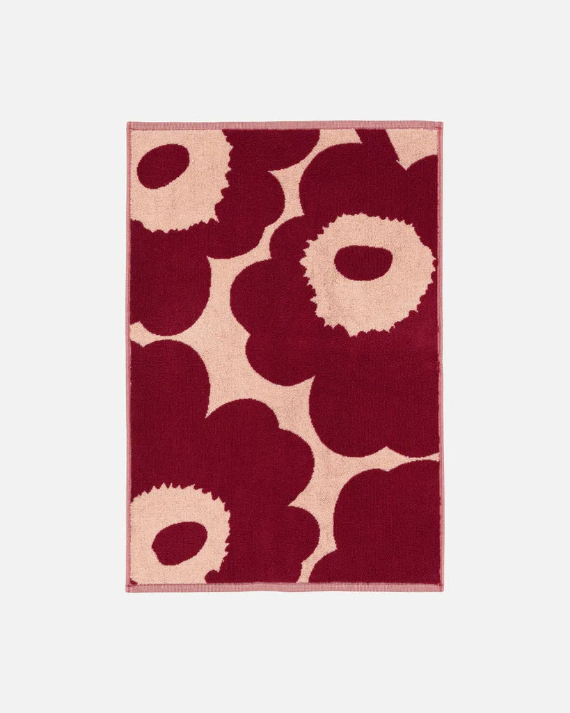 Marimekko Unikko Hand Towel, Pink/Dark Cherry