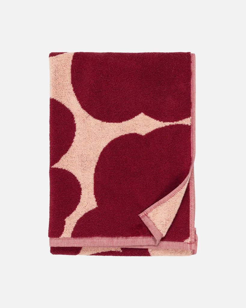 Marimekko Unikko Hand Towel, Pink/Dark Cherry