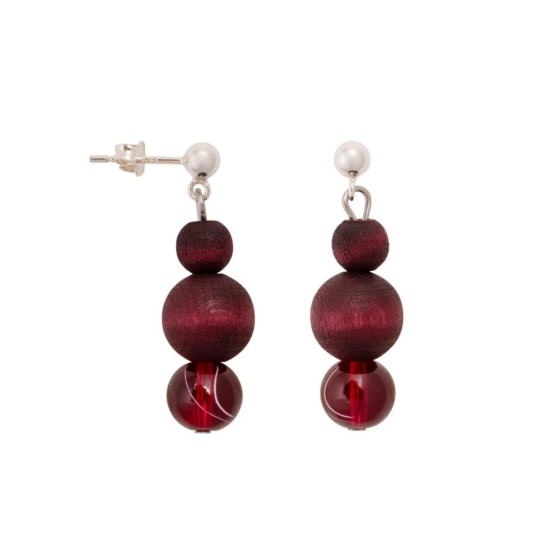 aarikka Irene Earrings Plum Red