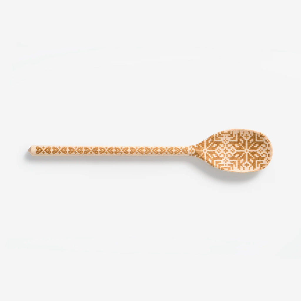 Engraved Wooden Spoon, Nordic Knit