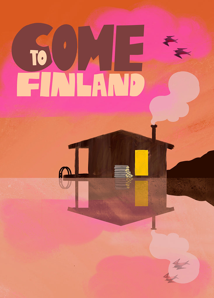 Come to Finland Poster, Lakeside Sauna