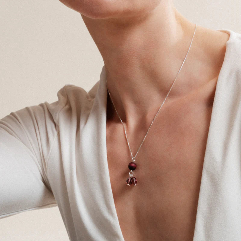 aarikka Lasipisara Necklace Plum Red