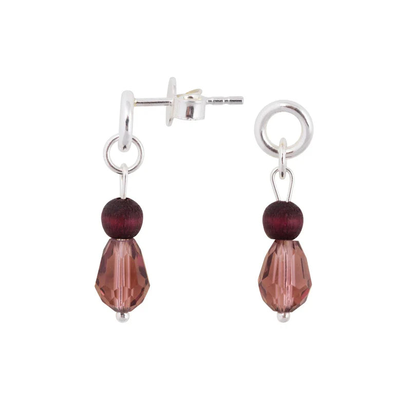 aarikka Lasipisara Earrings Plum Red