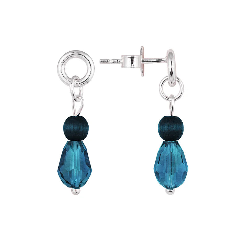 aarikka Lasipisara Earrings, Dark Blue