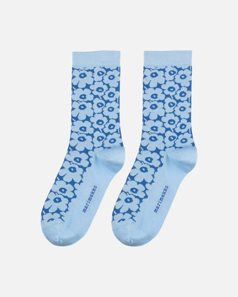 Marimekko Linjaus Pikkuinen Unikko Socks, Light Blue