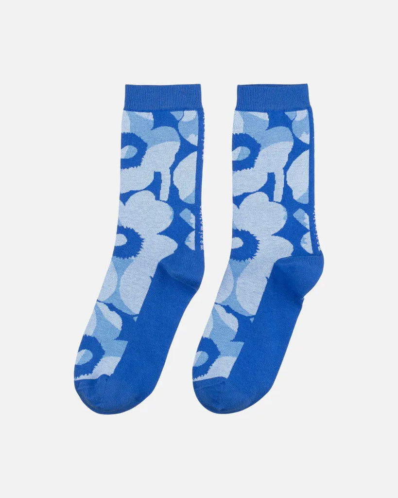 Marimekko Linjaus Unikko Socks, Blue