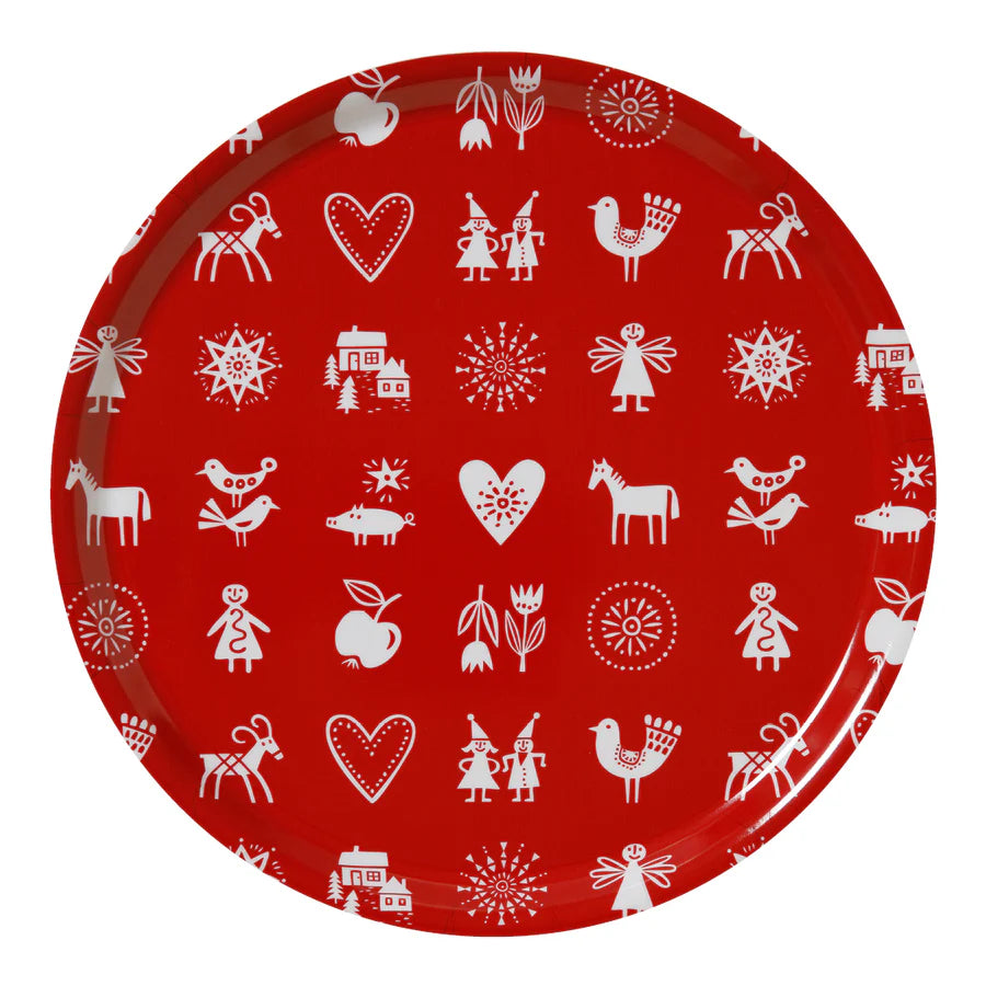 Klippan Round Birch Tray, Lotta's Christmas