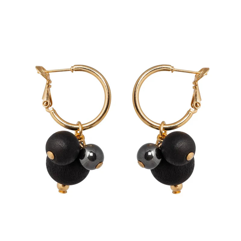 aarikka Lydia Earrings Black and Gold