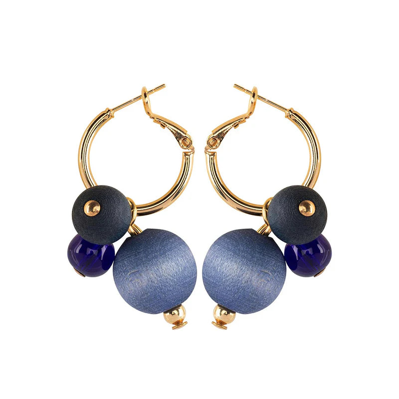 aarikka Lydia Earrings, Blue and Blue-Grey