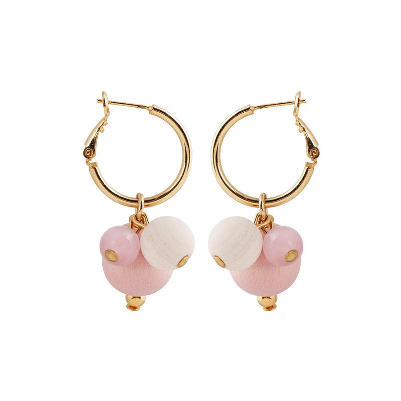 aarikka Lydia Earrings Pink and White