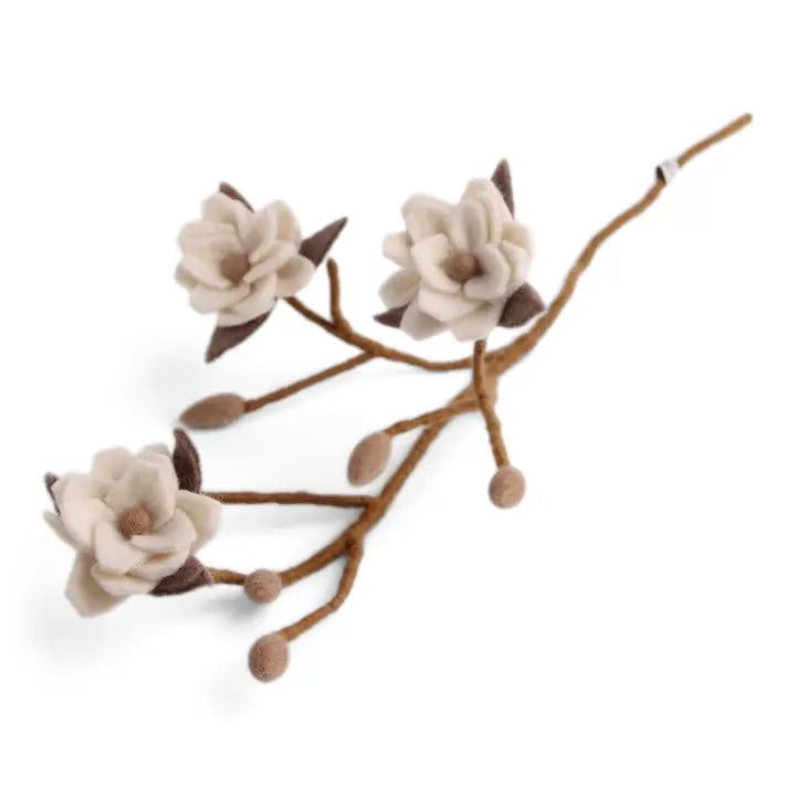 Gry & Sif Magnolia Branch with White Flowers