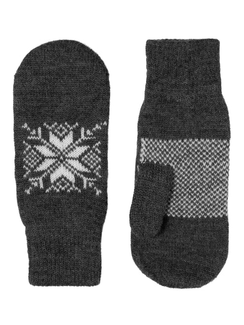 Norlender Knitwear Snowflake Mittens, Grey