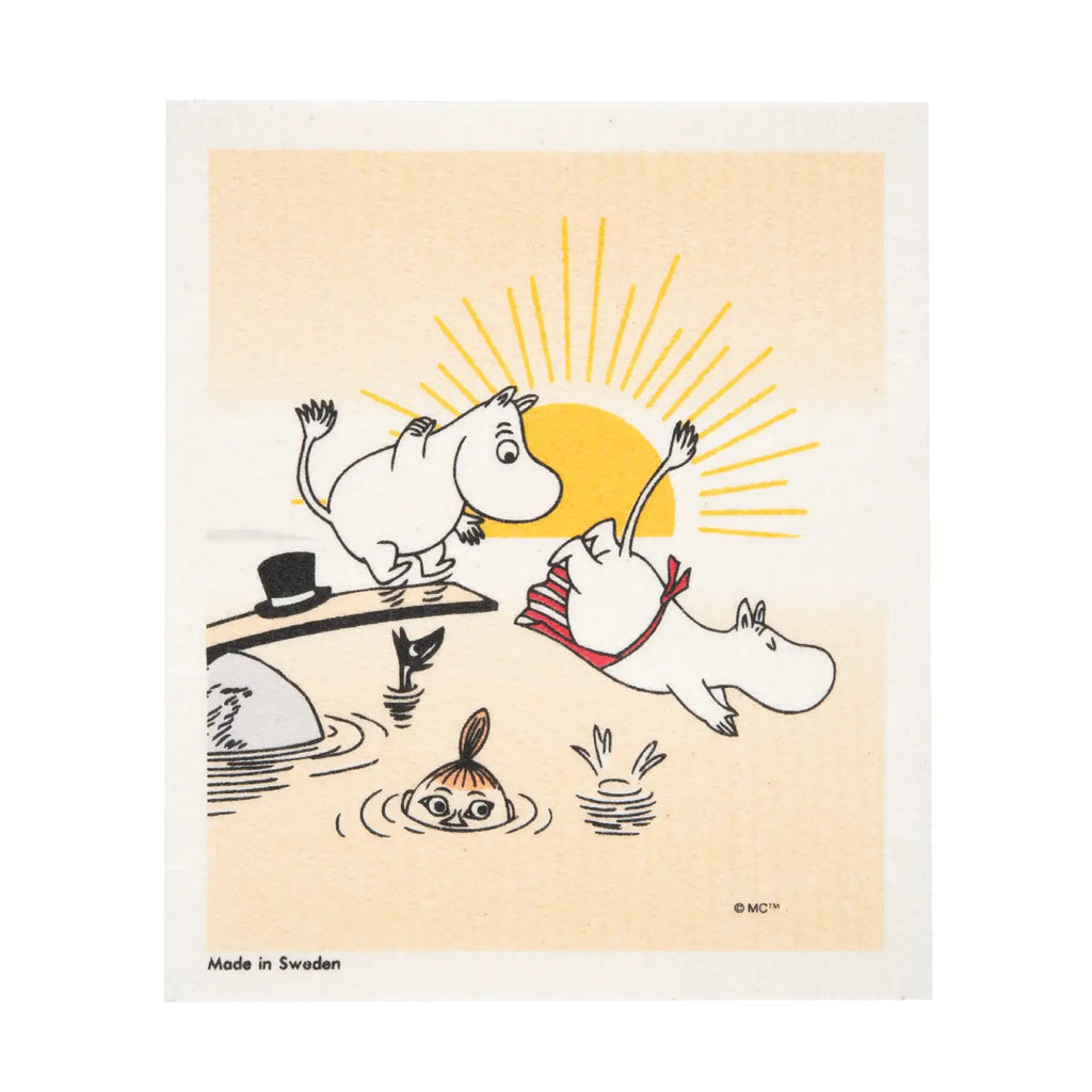 Moomin Swimming Swedish Dishcloth
