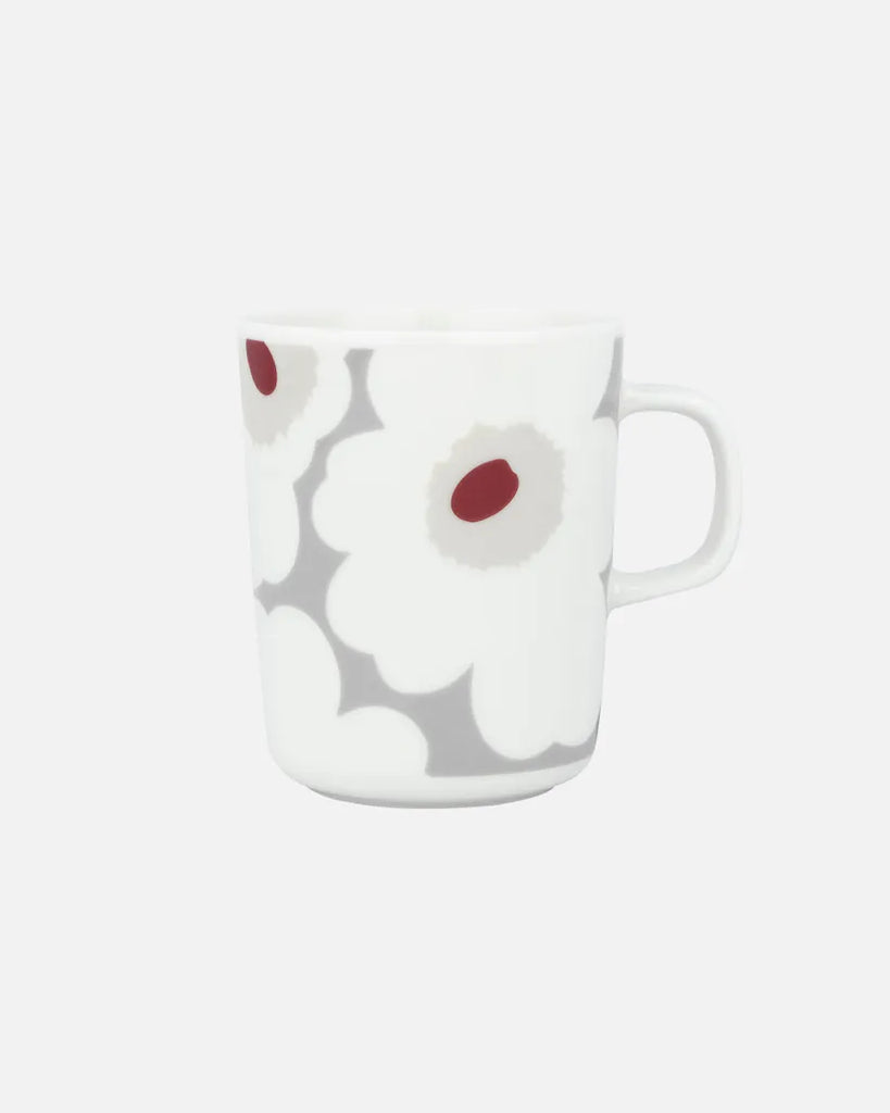 Marimekko Unikko Mug, Butter, D.red, L.grey, White