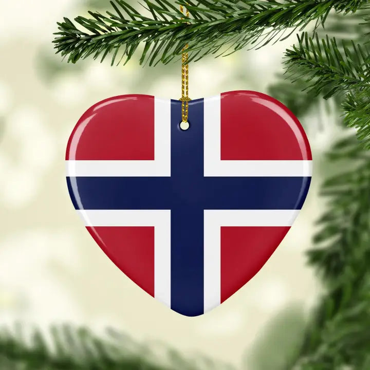 Norwegian Flag Heart Ornament