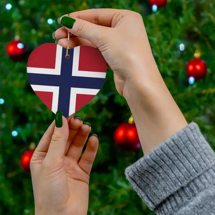 Norwegian Flag Heart Ornament