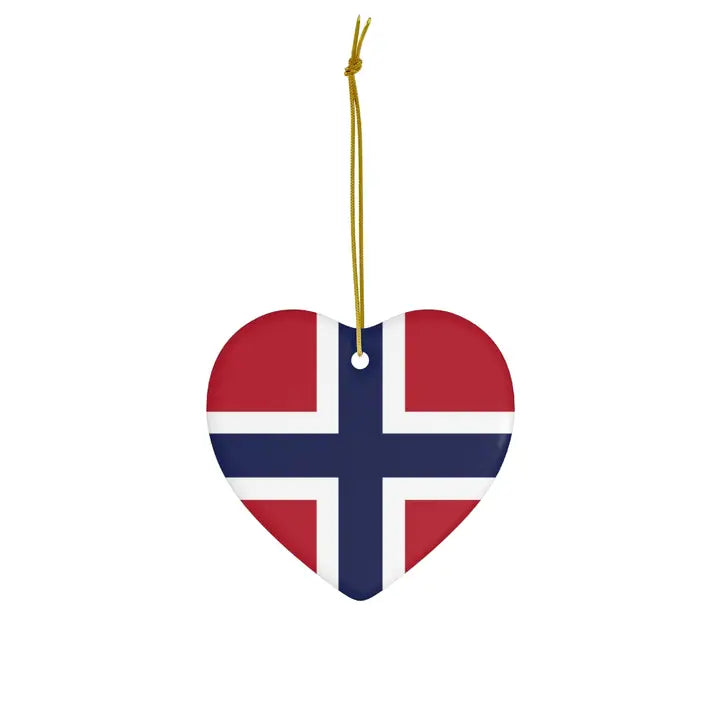 Norwegian Flag Heart Ornament