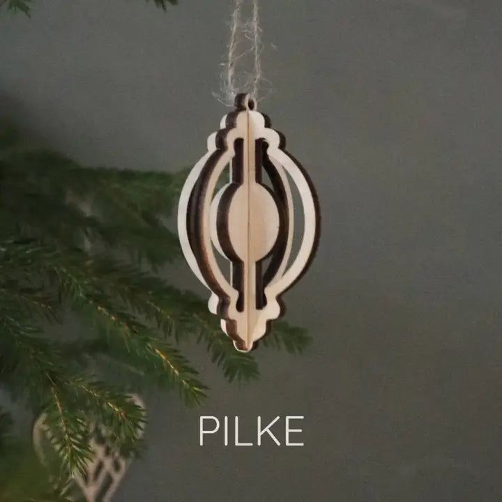 Papurino Finnish Christmas Ornament, Pilke Set/2