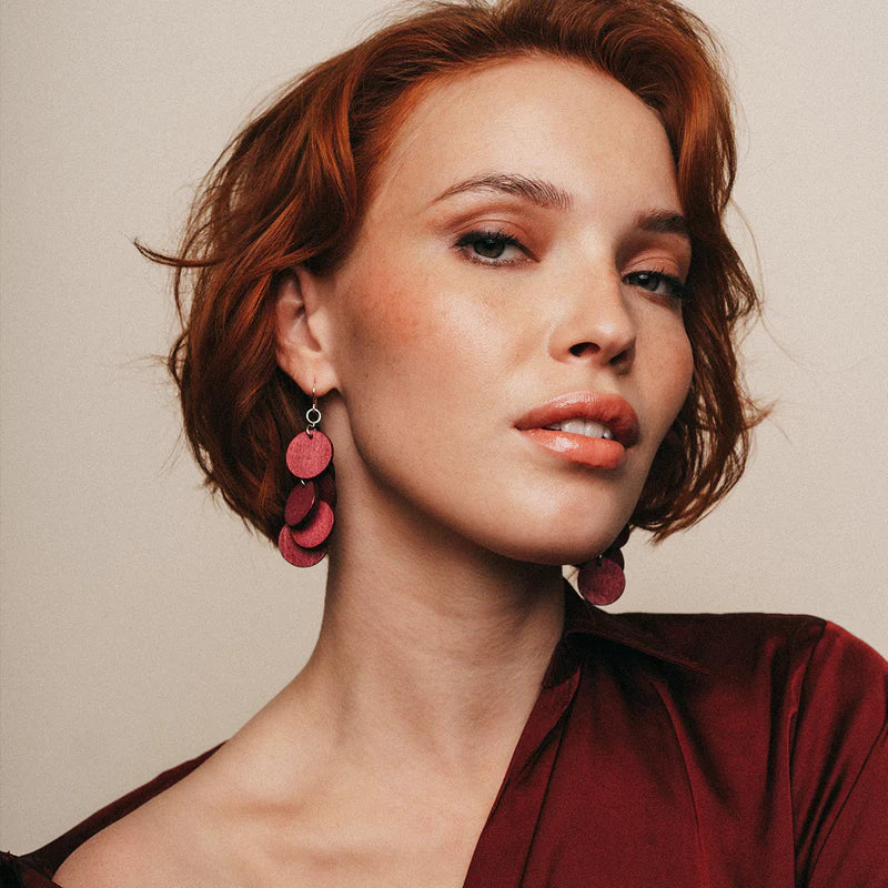 aarikka Juolukka Earrings Plum Red