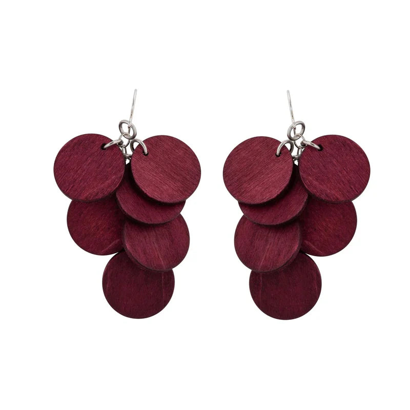 aarikka Juolukka Earrings Plum Red